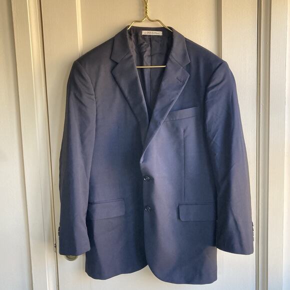 JOSEPH ABBOUD 100% Wool Navy Blue Sport Coat Suit Jacket Blazer 42S - Picture 1 of 12